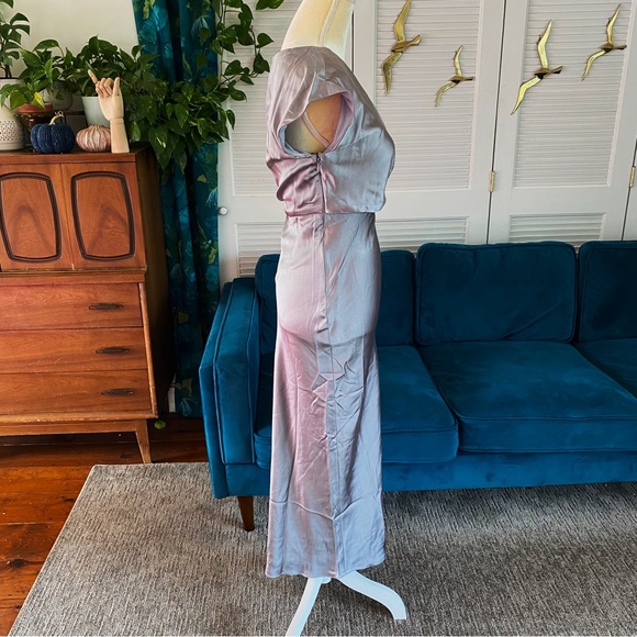 Anthropologie | BHLDN Sachin & Babi Roma Satin Wrap Dress Slate Grey Gray New 4 - Picture 10 of 15